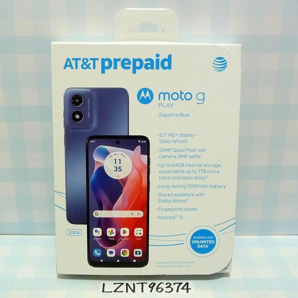 Moto G Play (2024) - AT&T, Blue, 64 GB, 4 GB