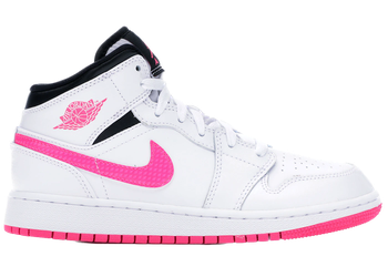 Jordan 1 Mid White Black Hyper Pink (GS) for sale