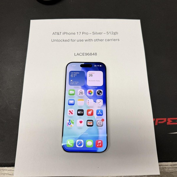 Apple iPhone 17 Pro - AT&T, 512 GB, Silver, A3256