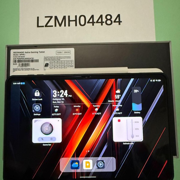 REDMAGIC Astra Gaming Tablet - Wi-Fi, Black, 256 GB, 12 GB