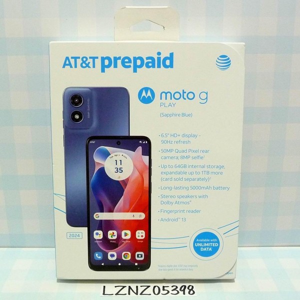 Moto G Play (2024) - AT&T, 64 GB, Blue, 4 GB