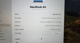 Fair
													MacBook Air 2019 - 13" - I5, Silver, 256 GB, 8 GB, photo 4 of 14