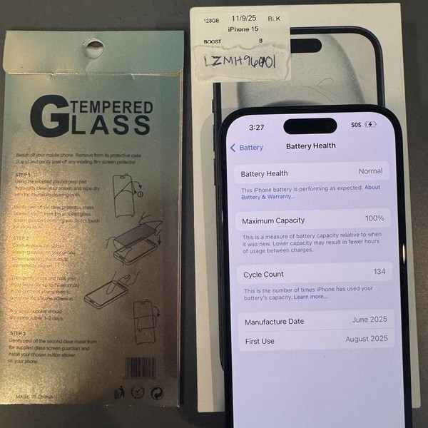 Apple iPhone 15 - Boost, 128 GB, Black, A2846