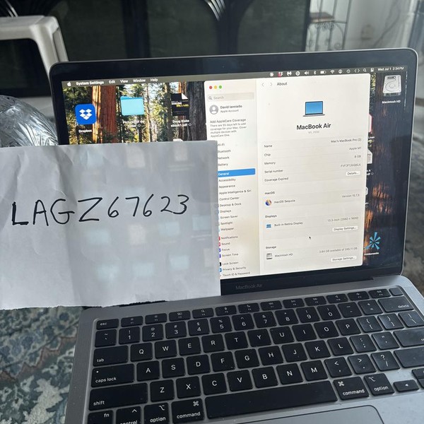 MacBook Air 2020 - 13 inch - 256 GB, Gray, 8 GB, Apple M1