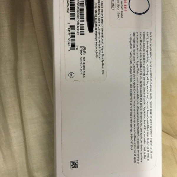 Apple Watch Series 7 41mm - Unlocked, Blue, A2475 - Cellular, Aluminum