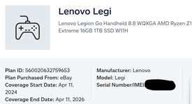 Good
													Lenovo Legion Go - Z1 Extreme, Black, 1 TB, 16 GB, photo 2 of 19