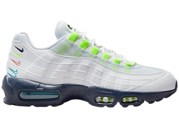 Nike Air Max 95 White Volt Football Grey 3D Multi Swoosh for sale