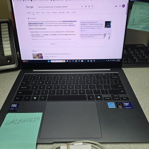 Samsung Galaxy Book5 Pro - 512 GB, Gray, 16 GB, Intel Core Ultra 7, 14 inch