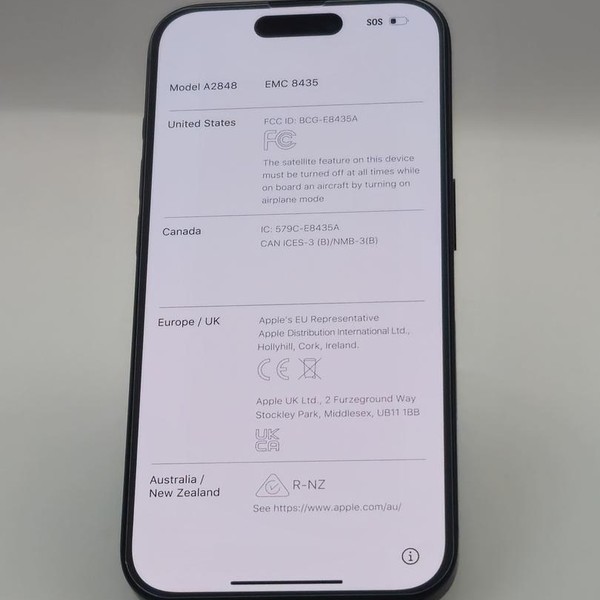 Apple iPhone 15 Pro - Verizon, 128 GB, Blue, A2848