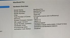 Good
													MacBook Pro 2020 - 13" - Apple M1, Gray, 1 TB, 16 GB, photo 4 of 9