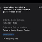 Mint Apple iPad Pro 13 inch (M5) 2025 - Unlocked, 512 GB, Space Black, Apple M5 9-Core, A3361, Standard Glass