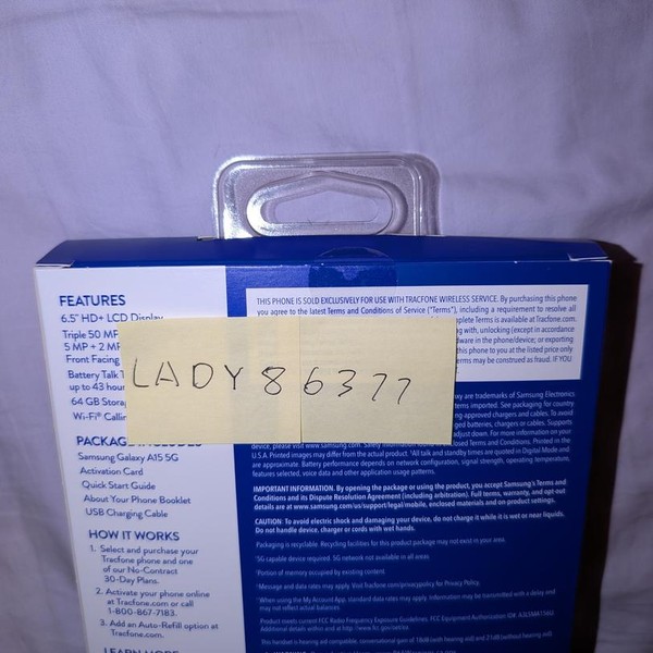 Samsung Galaxy A15 5G - TracFone, 64 GB, Black & Blue, 4 GB