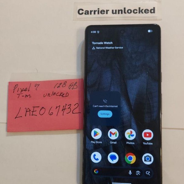 Google Pixel 7 - T-Mobile, 128 GB, Obsidian, 8 GB, GVU6C, Sub-6 5G