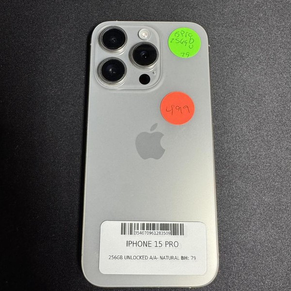 Apple iPhone 15 Pro - Unlocked, 256 GB, Natural, A2848