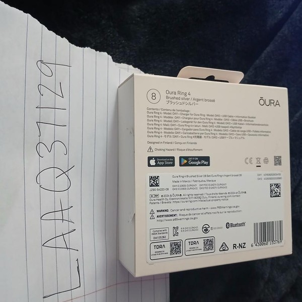 Oura Ring Gen 4 - Brushed Silver, Size 8