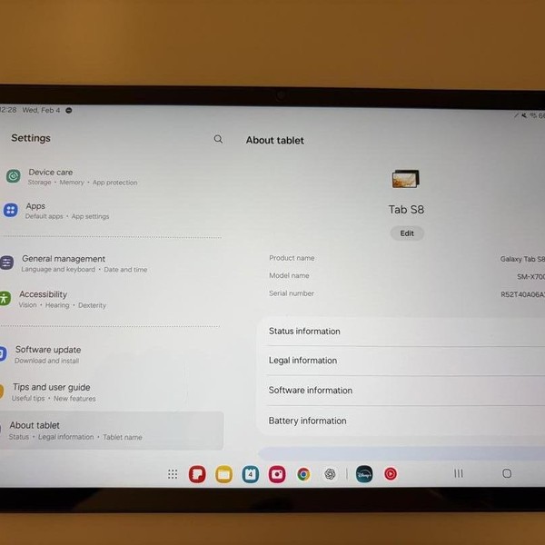 Samsung Galaxy Tab S8 - Wi-Fi, 256 GB, Graphite, 8 GB, SM-X700