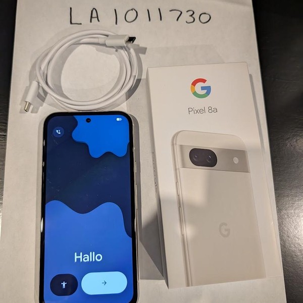 Google Pixel 8a - Unlocked, 128 GB, Porcelain, 8 GB, GKV4X, Sub-6 5G