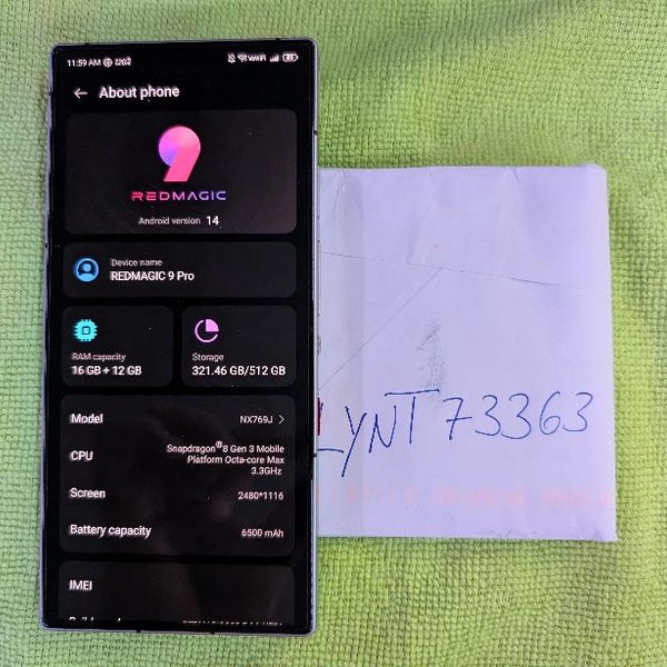 ZTE nubia Red Magic 9 Pro - Unlocked, 512 GB, Silver, 16 GB