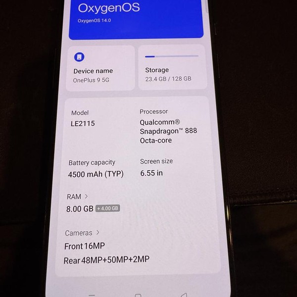 OnePlus 9 5G - Unlocked, 128 GB, Black, 8 GB, LE2115