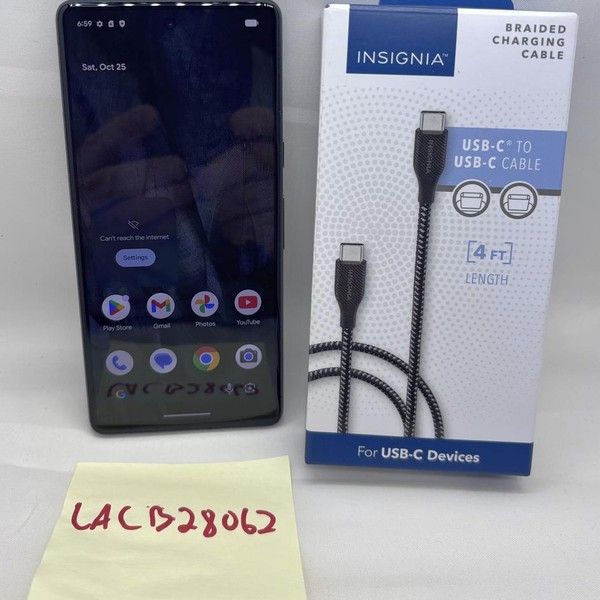 Google Pixel 7 - Unlocked, 128 GB, Obsidian, 8 GB, GVU6C, Sub-6 5G