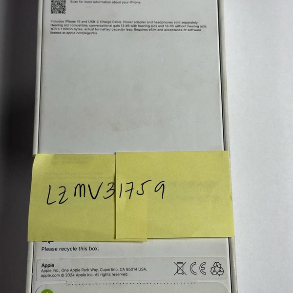 Apple iPhone 16 - T-Mobile, 128 GB, Black, A3081