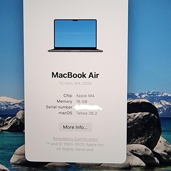 MacBook Air 2025 (M4) - 13 inch - 256 GB, Sky Blue, 16 GB, Apple M4