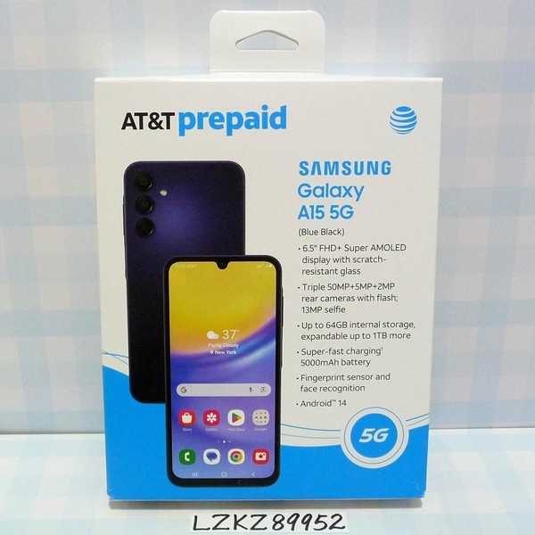 Samsung Galaxy A15 5G - AT&T, 64 GB, Black & Blue, 4 GB