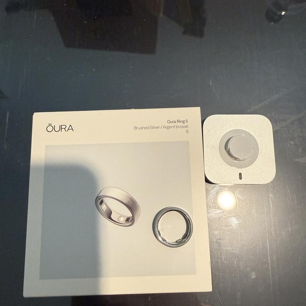 Oura Ring Gen 5 - Brushed Silver, Size 8