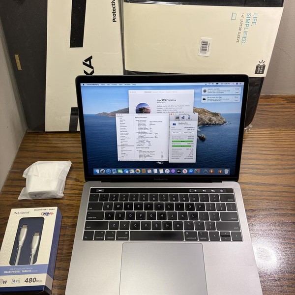 MacBook Pro 2018 (With Touch Bar) - 13 inch - 512 GB, Gray, 16 GB, Intel Core i5