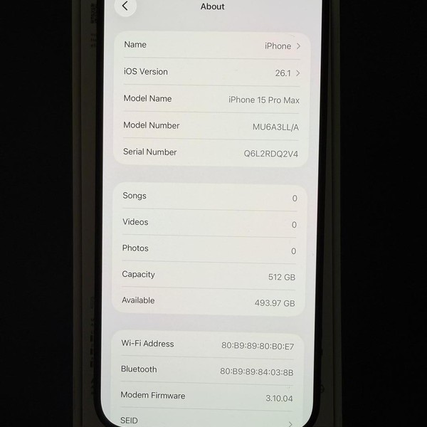 Apple iPhone 15 Pro Max - Verizon, 512 GB, Black, A2849