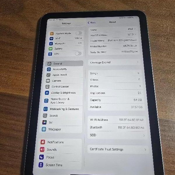 Apple iPad Mini 6th Gen - Wi-Fi, 64 GB, Gray, A2567