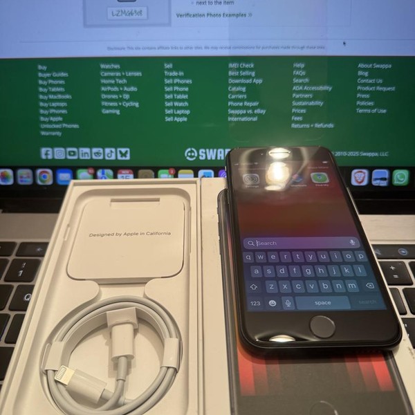 Apple iPhone SE 3rd Gen 2022 - Unlocked, 64 GB, Midnight, A2595