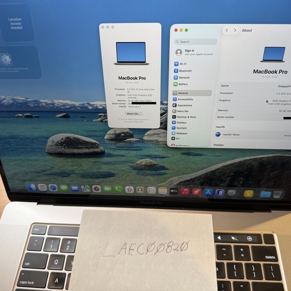 MacBook Pro 2019 - 16 inch - 1 TB, Silver, 16 GB, Intel Core i9