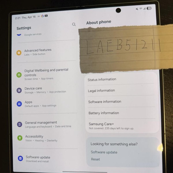 Samsung Galaxy Z Fold7 - Unlocked, 512 GB, Mint, 12 GB, SM-F966U1