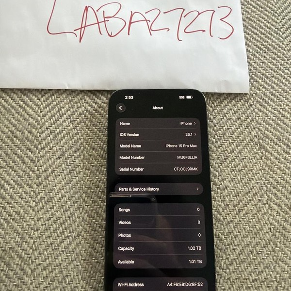 Apple iPhone 15 Pro Max - AT&T, Black, 1 TB, A2849