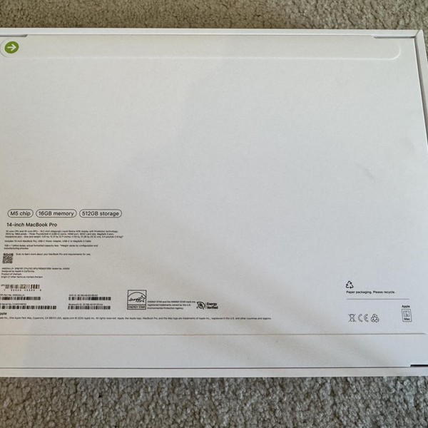 MacBook Pro 2025 - 14 inch - 512 GB, Space Black, 16 GB, Apple M5