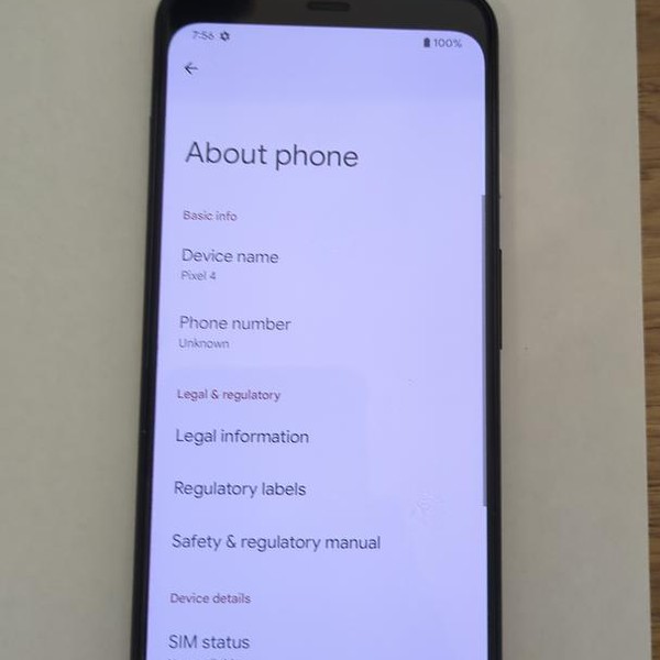 Google Pixel 4 - Unlocked, 64 GB, Black, 6 GB, G020I, Google Edition