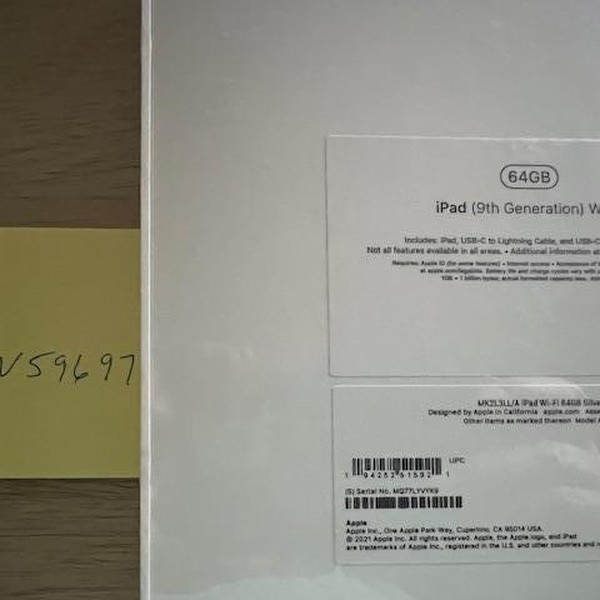 Apple iPad 9th Gen - Wi-Fi, 64 GB, Silver, A2602