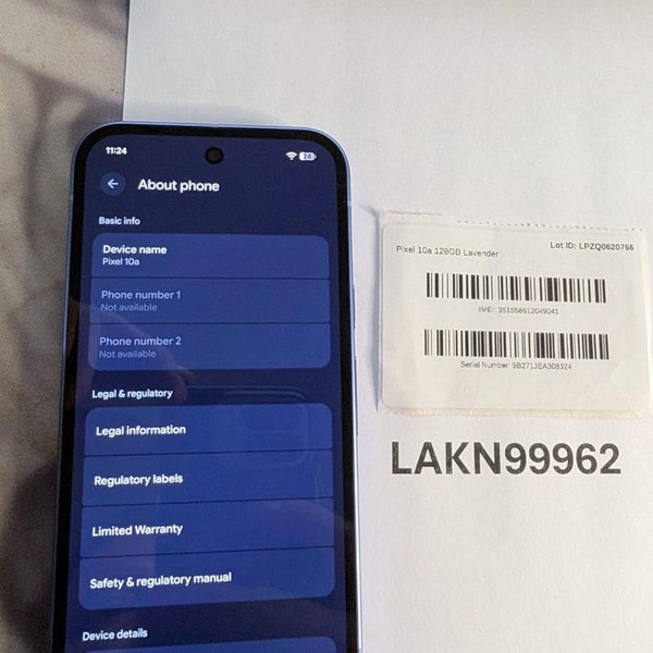 Google Pixel 10a - Unlocked, 128 GB, Lavender, GE1GQ