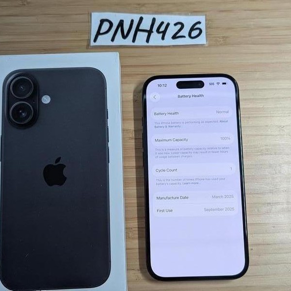 Apple iPhone 16 - T-Mobile, 128 GB, Black, A3081