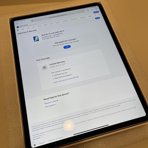 Apple iPad Air 13 inch (M3) 2025 - Wi-Fi, 128 GB, Gray