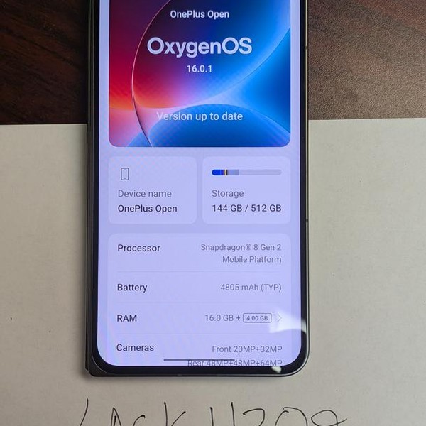 OnePlus Open - Unlocked, 512 GB, Black, 16 GB