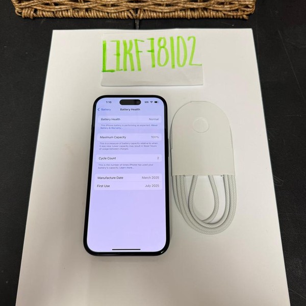 Apple iPhone 15 - Unlocked, 128 GB, Black, A2846