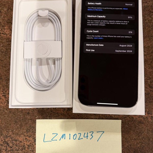 Apple iPhone 16 Pro Max - Unlocked, 1 TB, White, A3084