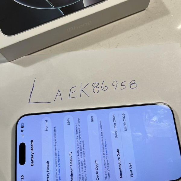 Apple iPhone 16 Pro Max - Unlocked, 256 GB, White, A3084