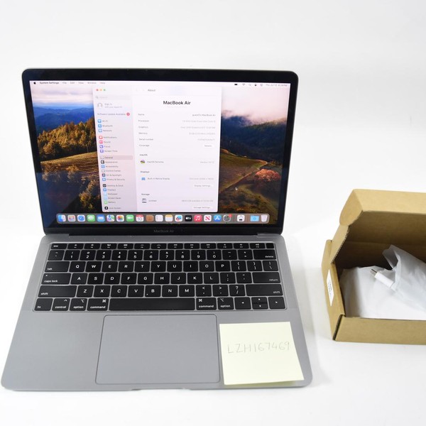 MacBook Air 2018 - 13 inch - 128 GB, Gray, 8 GB, Intel Core i5