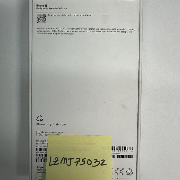 Apple iPhone 15 - T-Mobile, 128 GB, Black, A2846