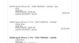 Mint
													Apple iPhone Air - AT&T, Sky Blue, 256 GB, A3260, photo 4 of 9