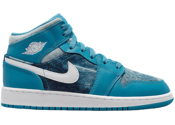 Jordan 1 Mid Washed Denim (GS) for sale