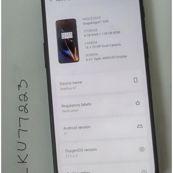 OnePlus 6T - Unlocked, 128 GB, Black, 8 GB, A6013